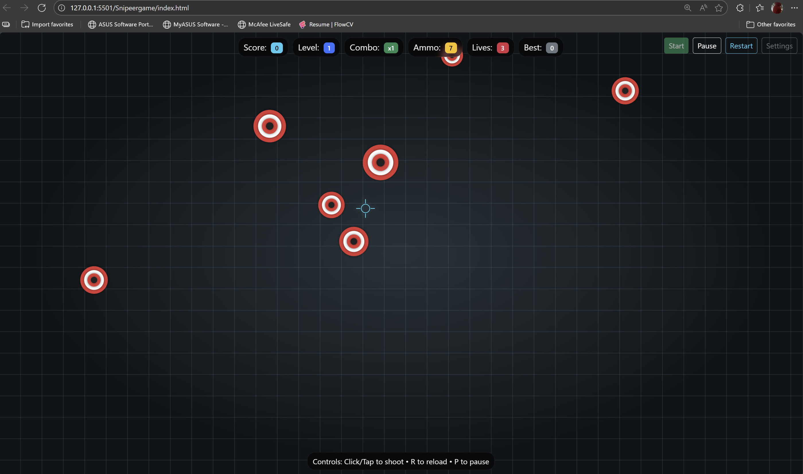 Snipeer Game – gameplay mock
